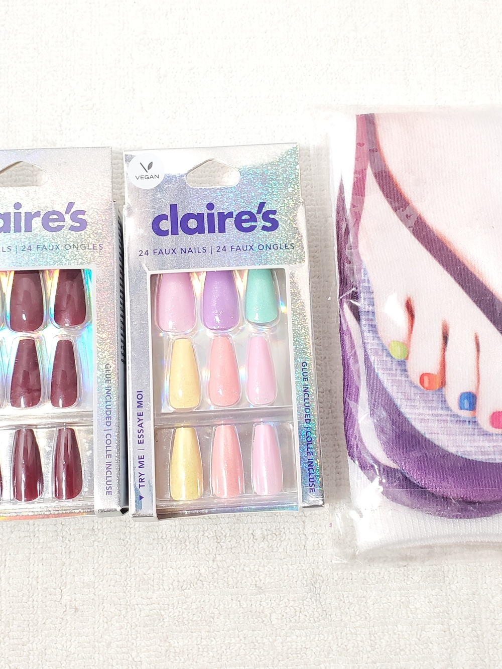 Claire's Faux Nail & Novelty Socks 3-Piece Variety Set New